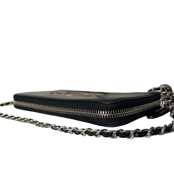 CHANEL CC Logo Zip Wallet on Adjustable Chain - Picture 9 of 11